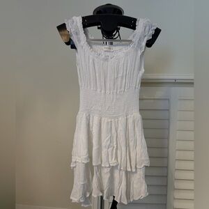 Elegant White Ruffled Dress
